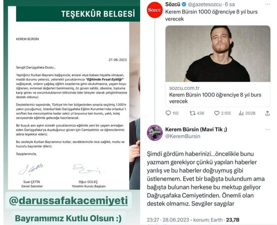 Kerem Bürsin’den “1000 Çocuğa 8 Yıl Eğitim Bursu” Hakkında Açıklama