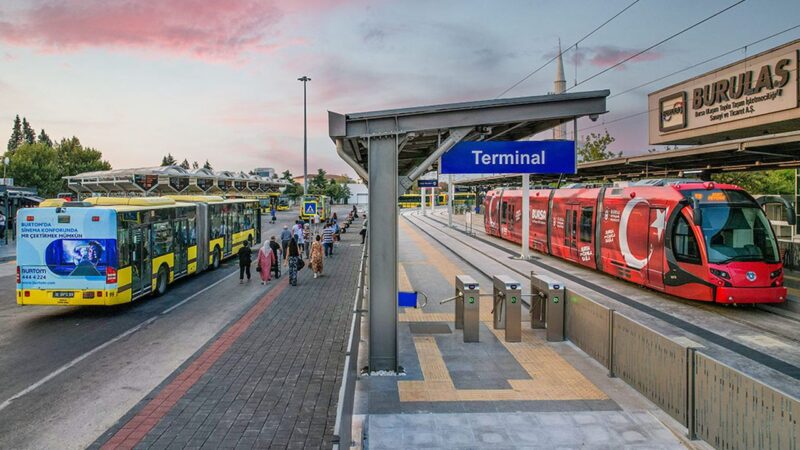 Bursa Toplu Taşıma Araçları metro, tramvay ve otobüs görselleri