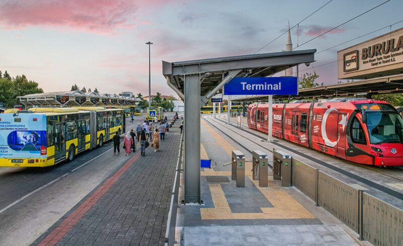 Bursa Toplu Taşıma Araçları metro, tramvay ve otobüs görselleri