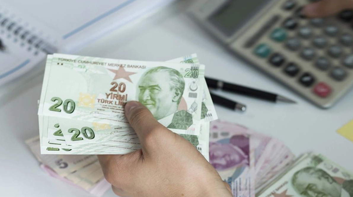 20 TL'lik banknotları tutan bir kişi