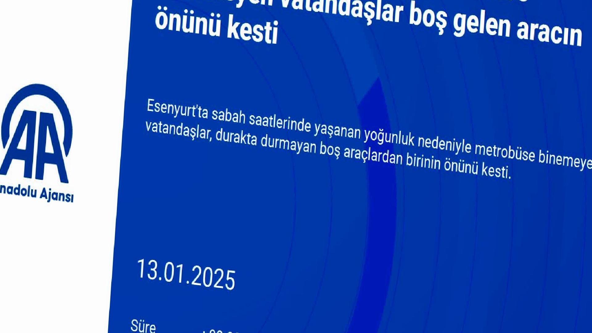 Esenyurt’ta metrobüse binemeyen vatandaşlar boş gelen aracın önünü kesti