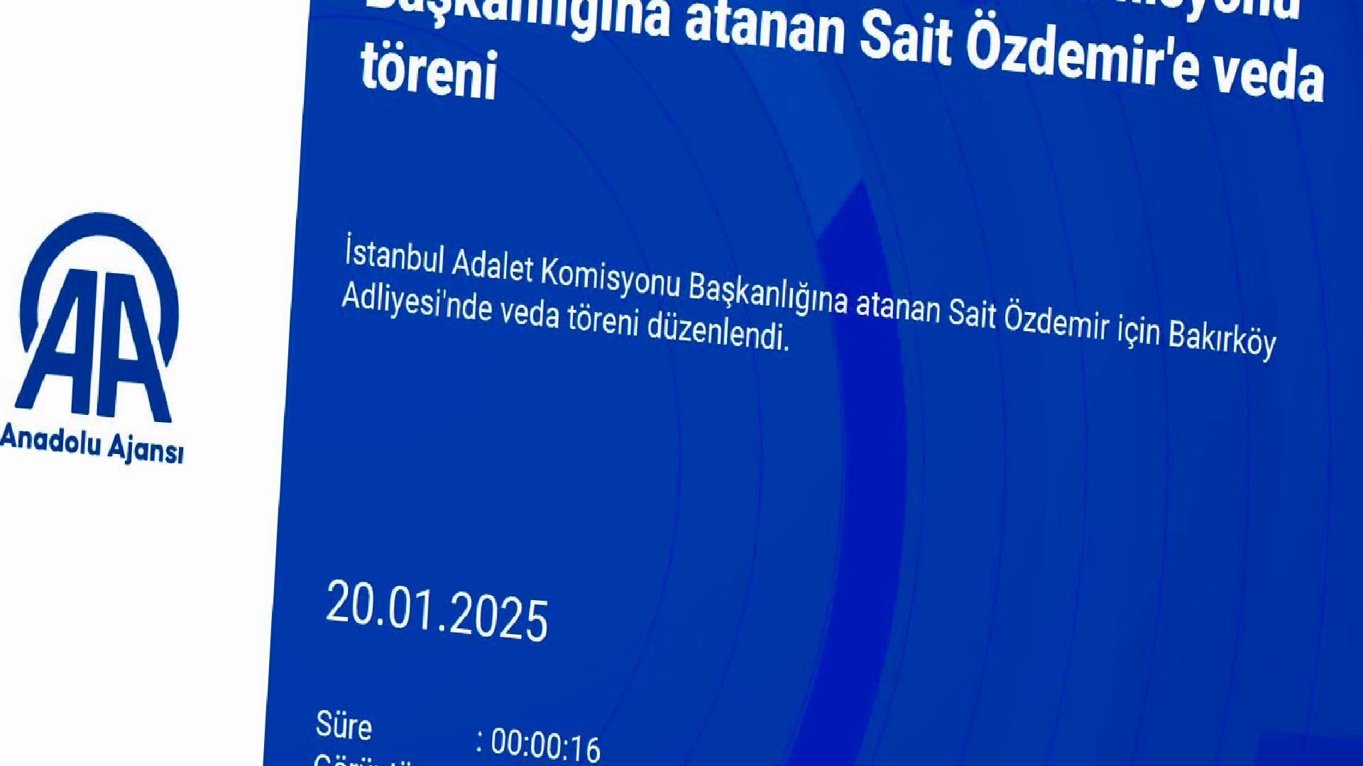 İstanbul Adalet Komisyonu Başkanlığına atanan Sait Özdemir’e veda töreni haberi