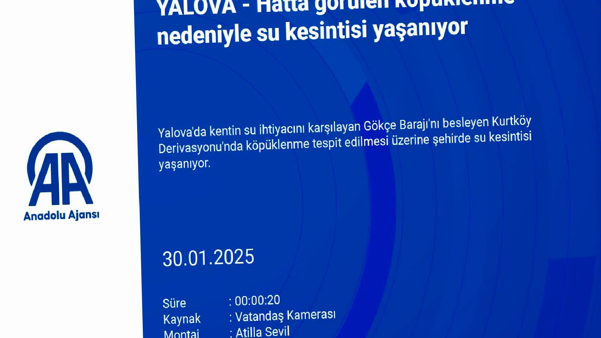 Yalova’da şebeke suyu hattında görülen köpüklenmenin ilk analiz raporu açıklandı haberi