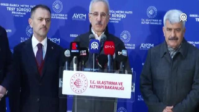 Bakan Uraloğlu, Gebze-Darıca Metro Hattı Test Sürüşü Programı’nda konuştu: haberi