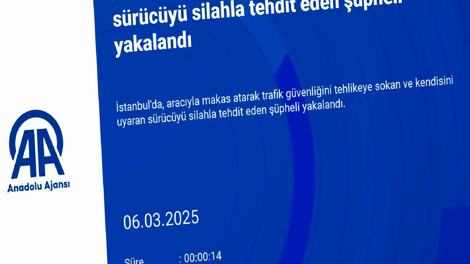 İstanbul’da trafikte makas atan ve bir sürücüyü silahla tehdit eden şüpheli yakalandı haberi