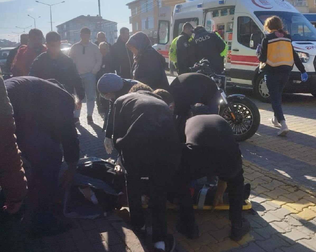 Tekirdağ’da motosikletin yayaya çarptığı kaza güvenlik kamerasında haberi